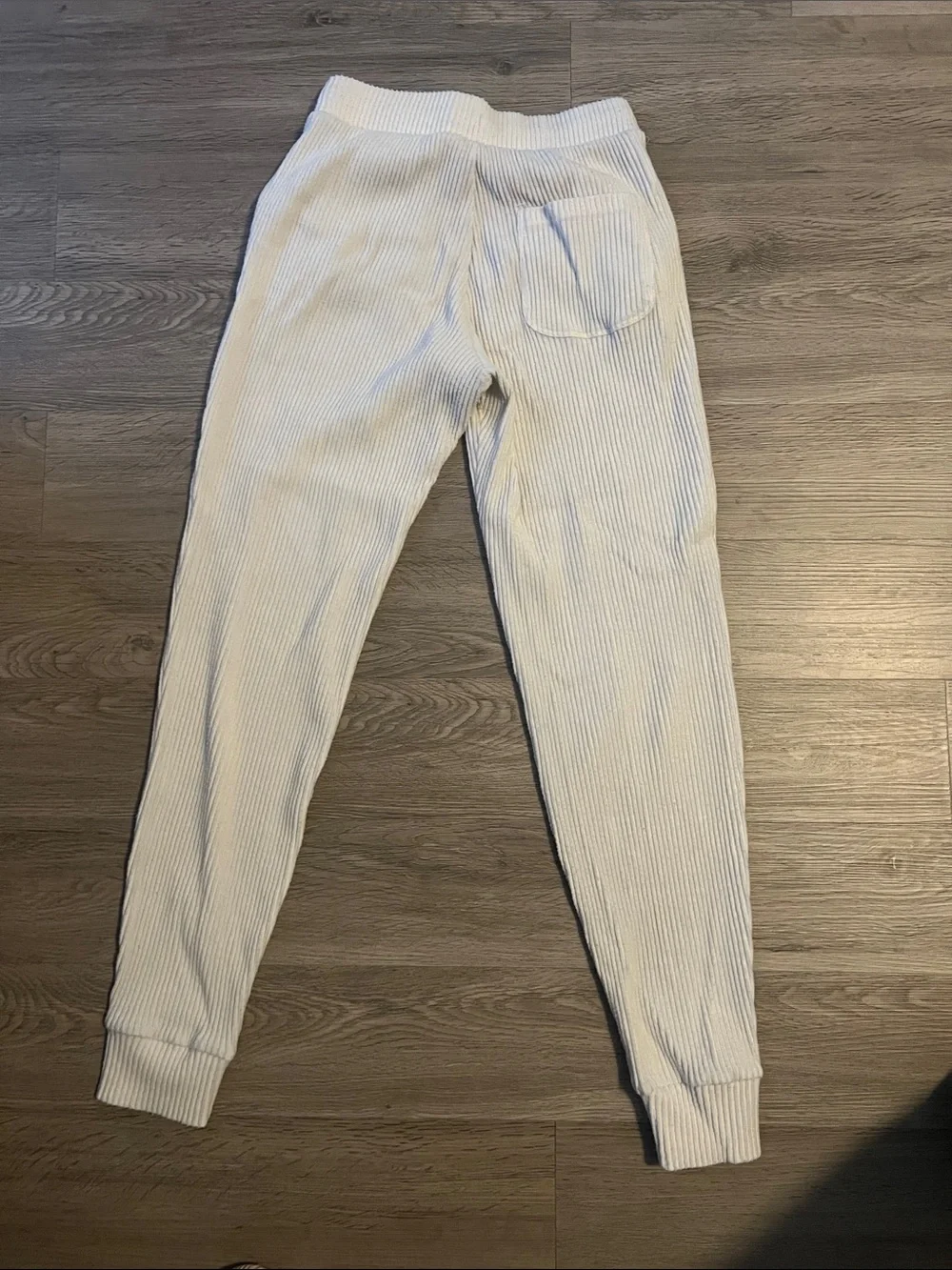 ALO Yoga Cream Ribbed Track Pants